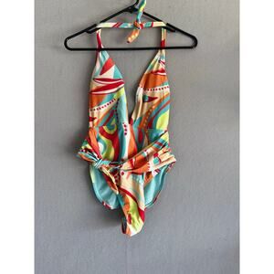 Jessica Simpson women bathing suit size small. one-piece swimsuit. Multicolor
